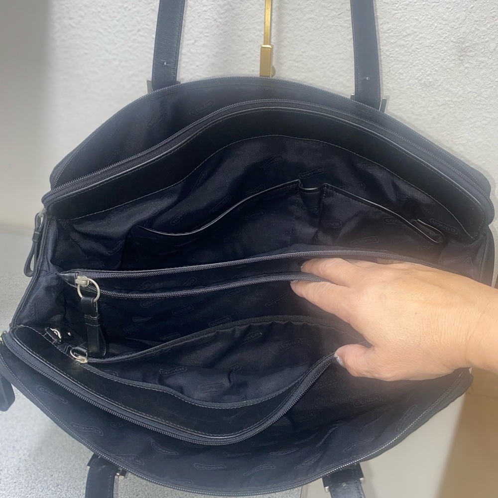 Coach Vintage Mercer Twill and Leather Black Satchel EUC - Picture 11 of 15